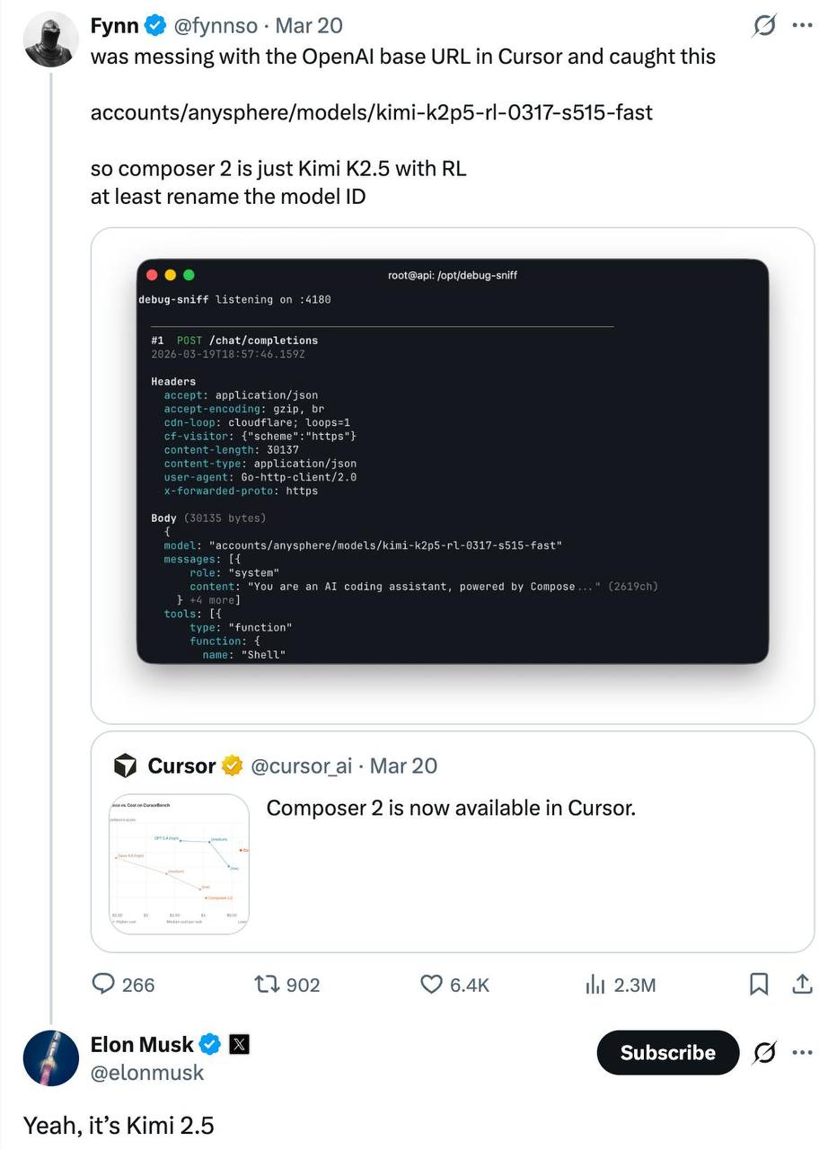 Cursor Composer 2 被扒出底座是 Kimi K2.5，署名争议随之爆开 封面