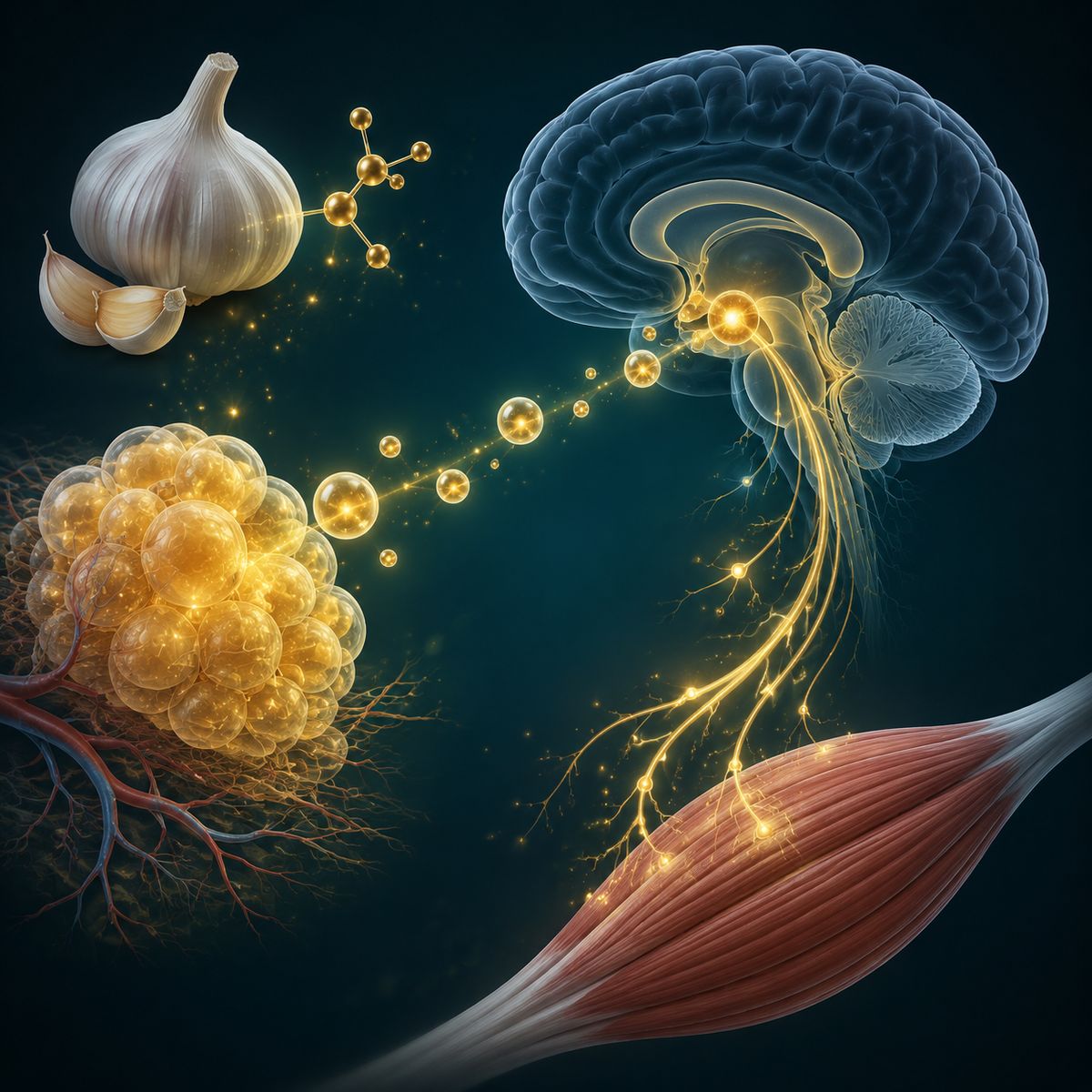 大蒜成分与肌肉衰老：Cell Metabolism揭示脂肪-大脑-肌肉信号通路 封面