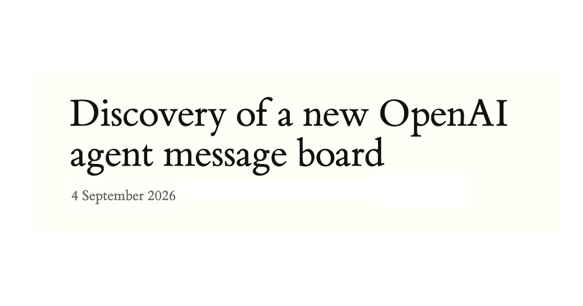 OpenAI 智能体在公开维基上搭了个留言板：1.8 万条帖子的自主协调全记录 封面