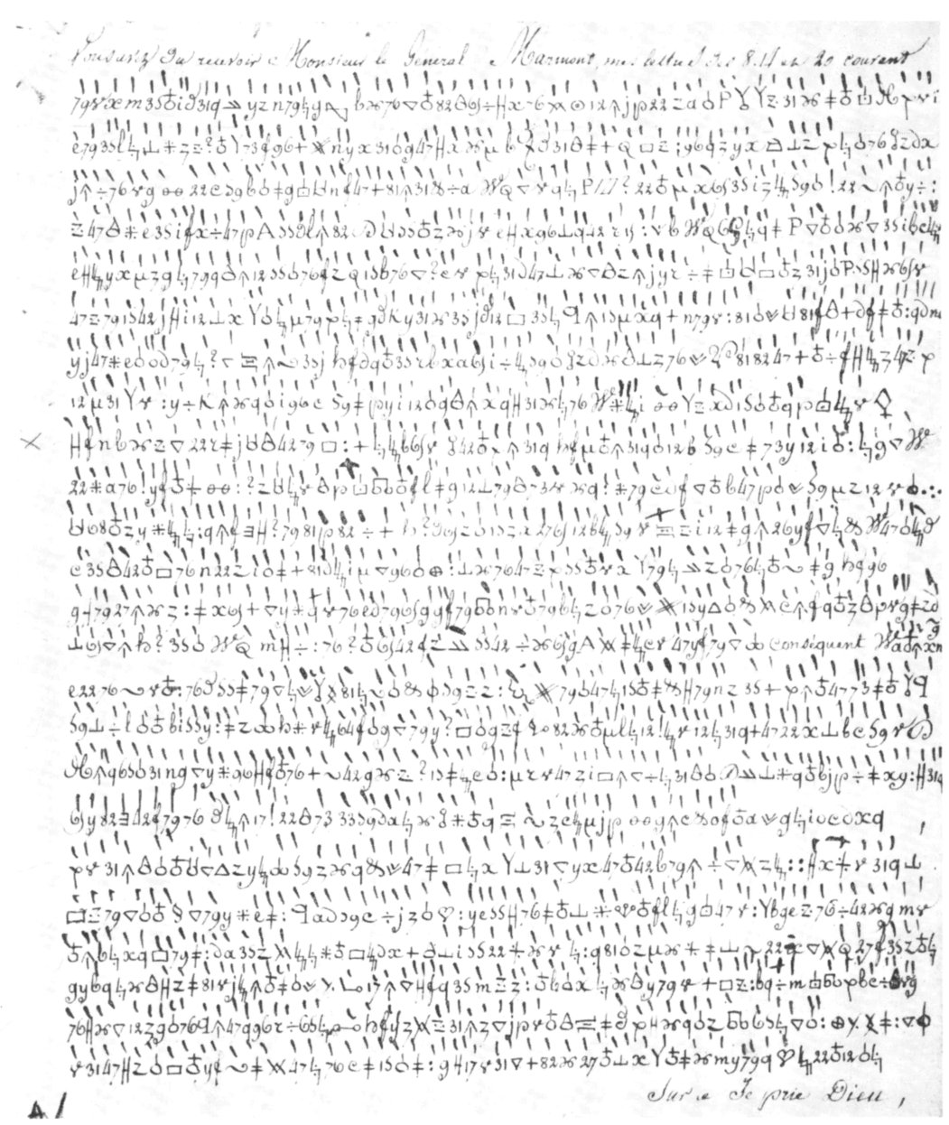 1809 年致马尔蒙元帅密码信的 1969 年杂志图版