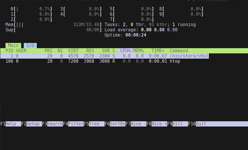 Linux 启动后 htop 显示全部核心在线