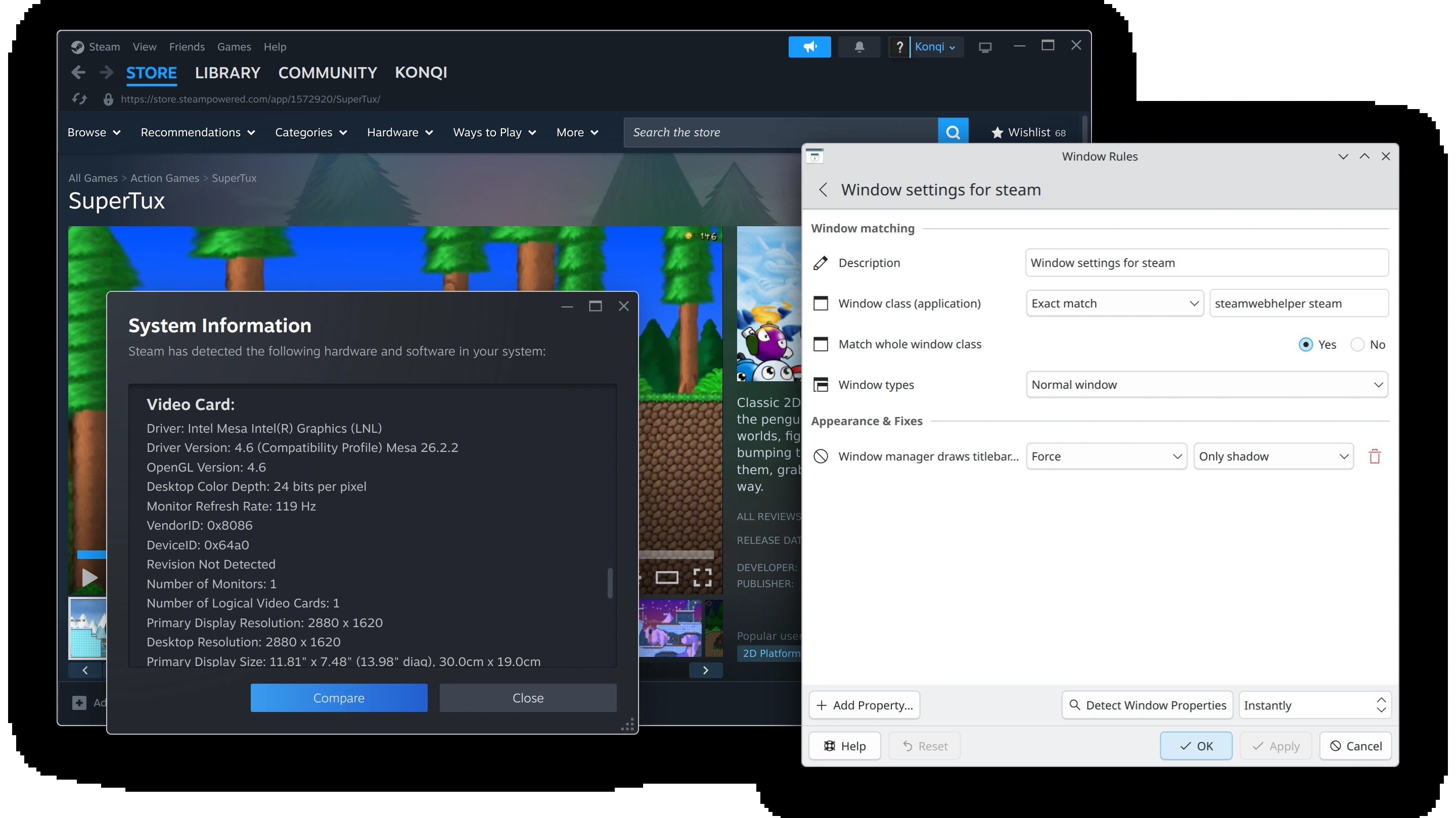 Steam 窗口规则与阴影效果