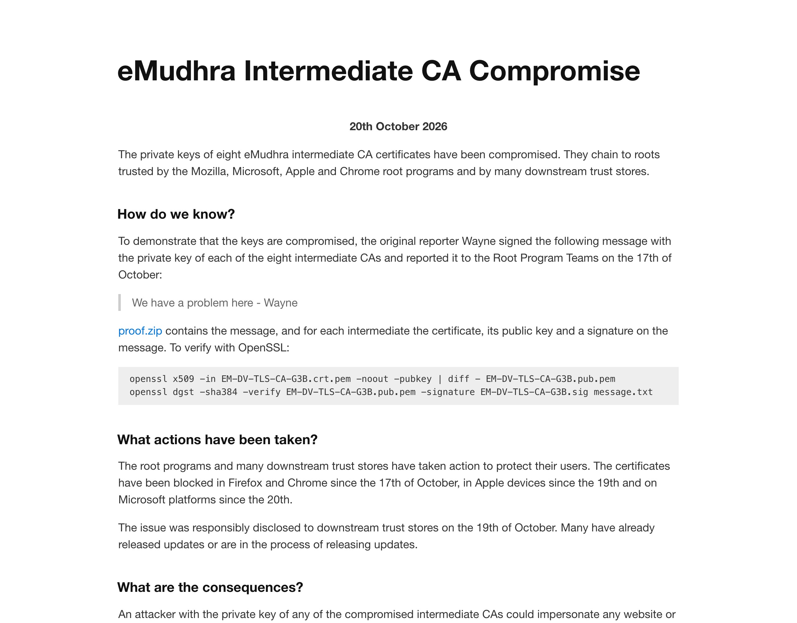 eMudhra 中间 CA 私钥泄露拆解:八个小于 256 的整数如何动摇证书信任链 封面