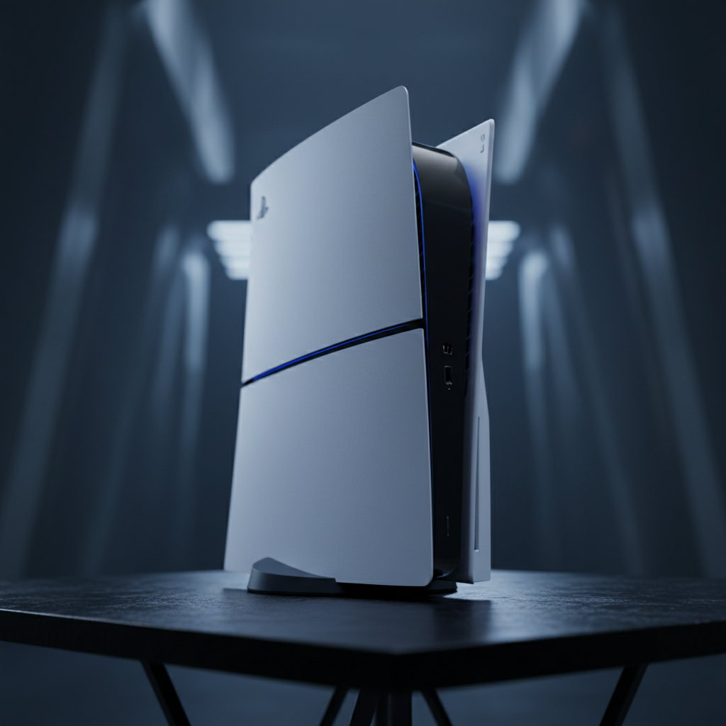 PS5 console on dark surface