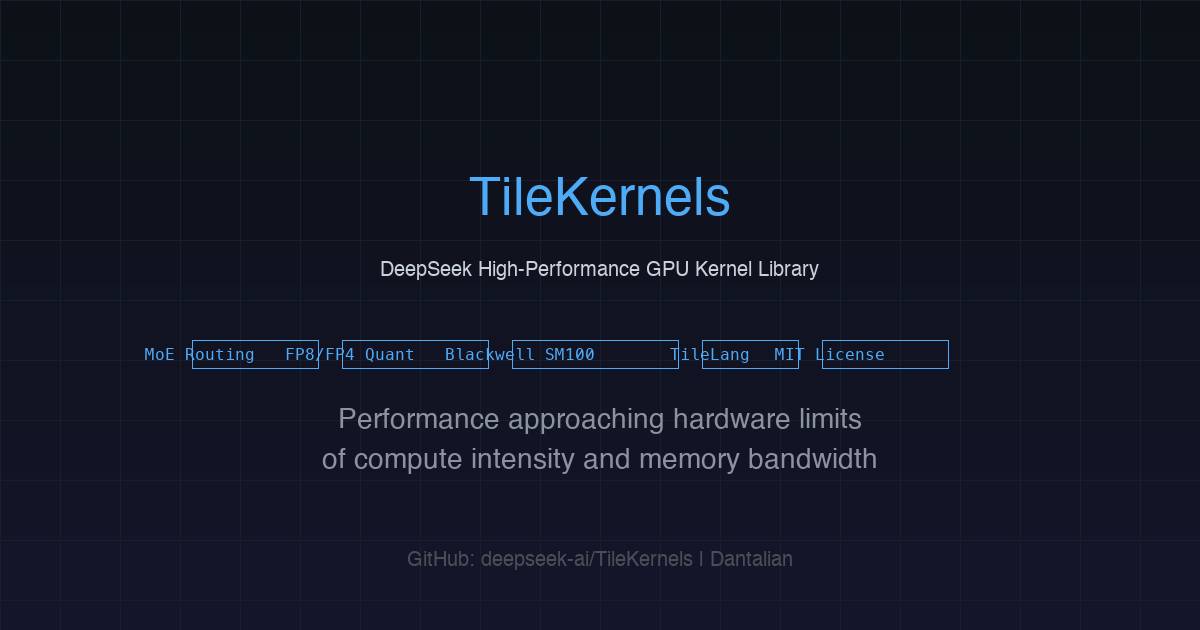 DeepSeek 开源 TileKernels:面向 Blackwell 架构的高性能 LLM 算子库 封面