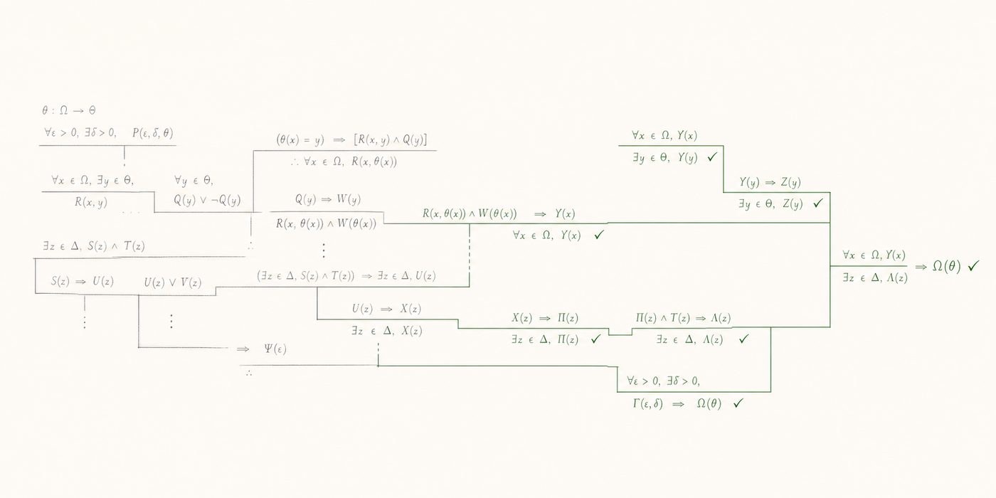 一段被验证的数学证明(示意)