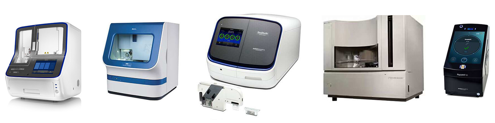 Applied Biosystems 遗传分析平台,包括 3500 系列、SeqStudio、3730/3730xL 和 RapidHIT ID 等设备