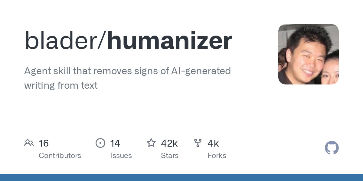 42k Star 的 Humanizer:一份 30KB Markdown 教 AI 说人话 封面