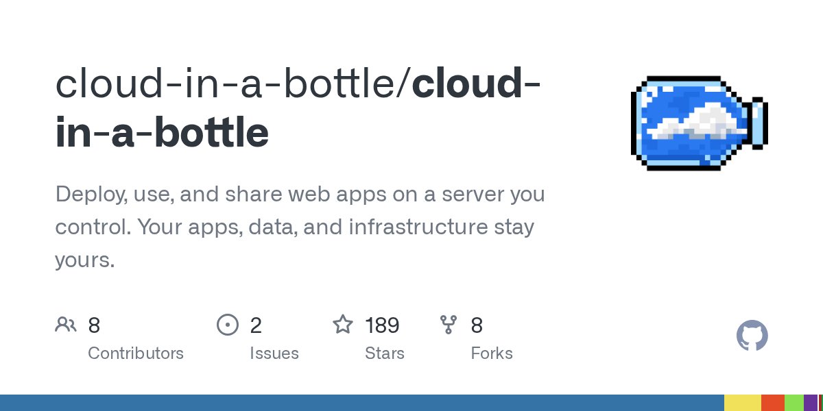 GitHub 仓库卡:cloud-in-a-bottle,189 stars